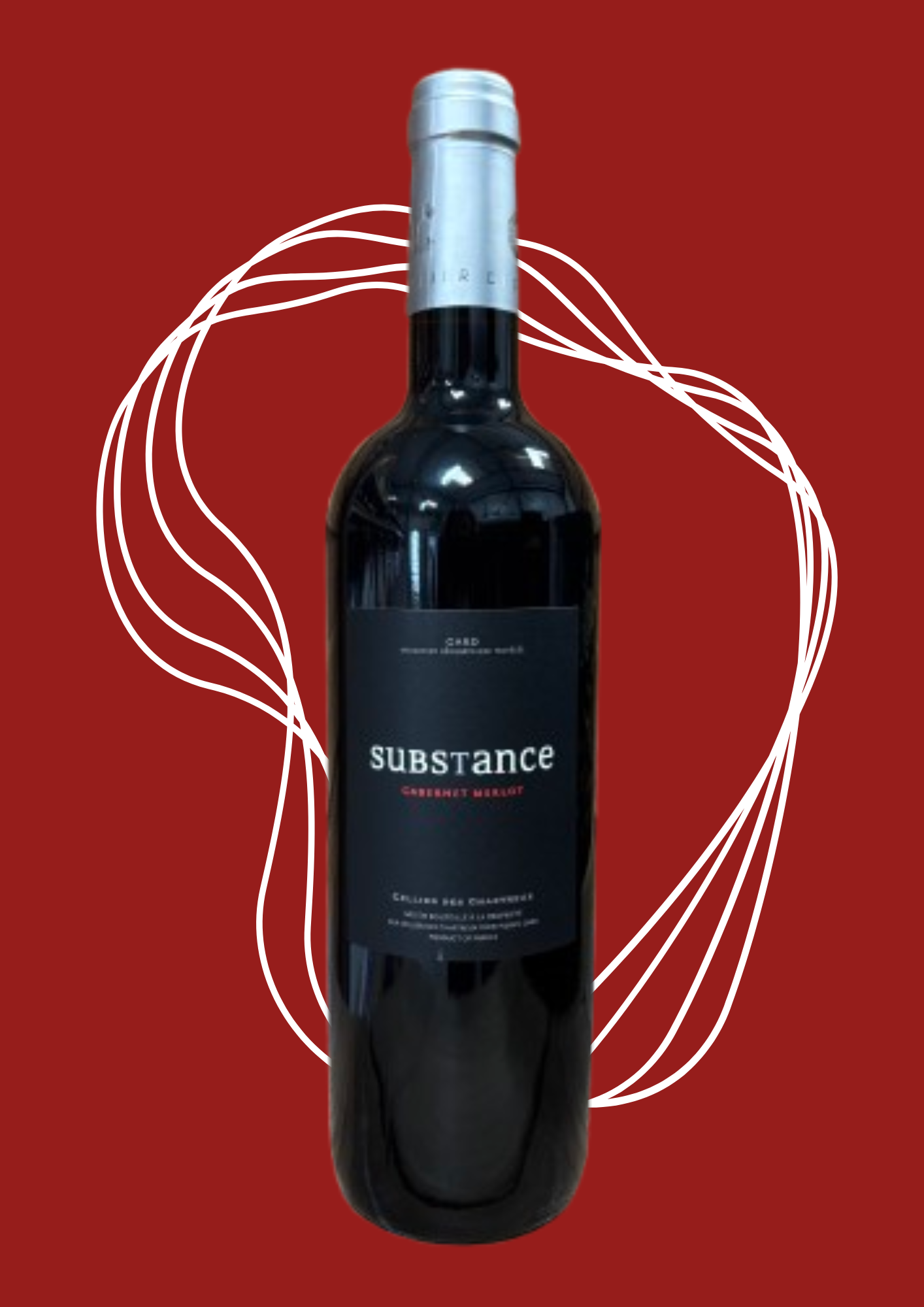 Vin rouge en bouteille Substance